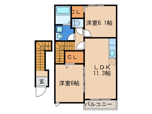 サン・ノ－ブⅠ木屋瀬の物件間取画像